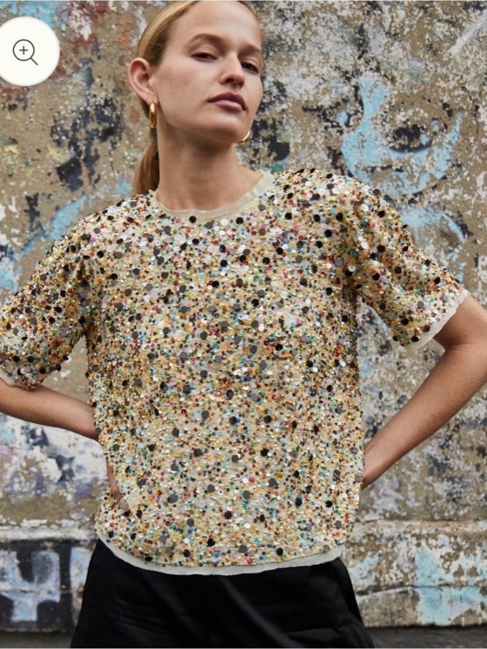 HUNTER BELL Sequins Shelby Top Size Medium